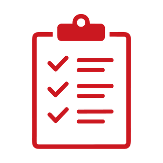 red clipboard icon