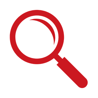 red magnifying glass icon