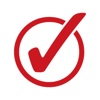 red circled check mark icon
